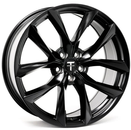 22" INCH TESLA SATIN BLACK STAGGERED MODEL S MODEL X WHEELS